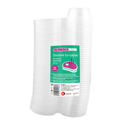 Sosiere cu capac Alabala Clasic medie transparente Sosiere cu capac Alabala Clasic medie transparente